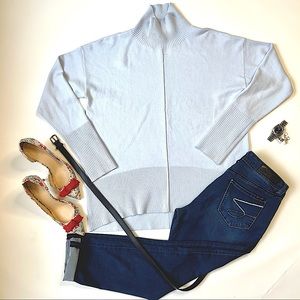 Like New Baby Blue French Connection High Seam Sweater Size Large